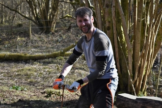 Carl volunteering