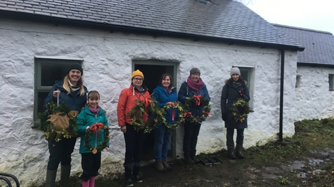 Wreath making at Bryn Golau 