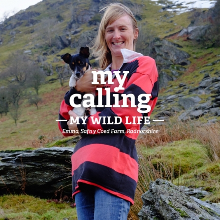 Emma with her dog in the hills