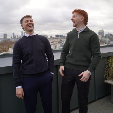 Rhys and Dylan, the Marine Futures Interns for 2024, laughing