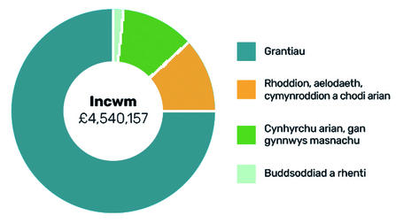 Pie chart showing NWWT income 2023  2024