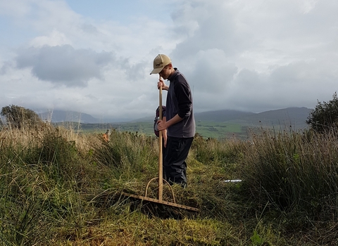 Image of volunteer working on nature reserve